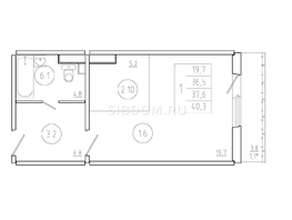 Продается 1-комнатная квартира ЖК Три слона, дом 3, 37.6  м², 4440000 рублей