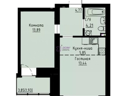 Продается 2-комнатная квартира ЖК Хвоя, 2 этап, дом 3, 44.09  м², 7800000 рублей