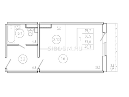 Продается 1-комнатная квартира ЖК Три слона, дом 3, 37.6  м², 4512000 рублей