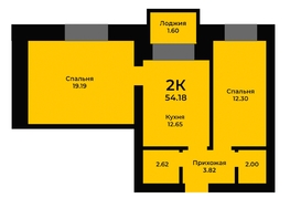 Продается 2-комнатная квартира ЖК Ривьера-Солонцы, дом 1, 54  м², 6013980 рублей