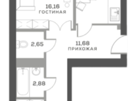 Продается 2-комнатная квартира ЖК Южный берег, дом 24, 59.25  м², 10290000 рублей