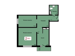 Продается 2-комнатная квартира ЖК Мичурино, дом 2 строение 7, 58.5 м², 6100000 рублей