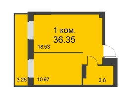 Продается 1-комнатная квартира ЖК Глобус Юг, дом 11, 35.2 м², 5300000 рублей