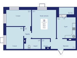 Продается 3-комнатная квартира ЖК Univers (Универс), 2 квартал, 77.5 м², 11005000 рублей
