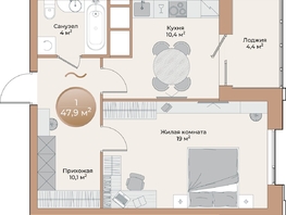 Продается 1-комнатная квартира ЖК Небо над Енисеем, 45.7 м²