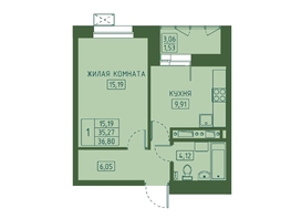 Продается 1-комнатная квартира ЖК Univers (Универс), 4 квартал, 36.8 м², 6072000 рублей