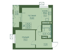 Продается 2-комнатная квартира ЖК Univers (Универс), 4 квартал, 48.32 м², 8794240 рублей