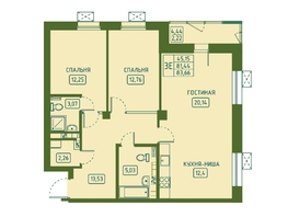 Продается 3-комнатная квартира ЖК Univers (Универс), 4 квартал, 83.66 м², 11879720 рублей
