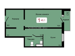 Продается 1-комнатная квартира ЖК Мичурино, дом 2 строение 6, 45.1 м², 4900000 рублей