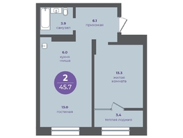 Продается 2-комнатная квартира ЖК Прогресс-квартал Перемены, дом 1, 45.7 м², 6306600 рублей