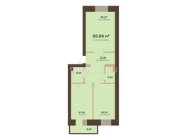 Продается 2-комнатная квартира ЖК Академгородок, дом 6, 65.9 м², 10500000 рублей
