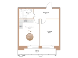 Продается 1-комнатная квартира ЖК Небо над Енисеем, 47.1 м², 6782400 рублей