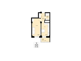 Продается 1-комнатная квартира ЖК ЛЕТО, дом 2, 41.16 м², 4420000 рублей