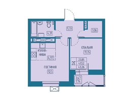 Продается 2-комнатная квартира ЖК Univers (Универс), 5 квартал, 43.26  м², 7354200 рублей