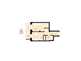 Продается 1-комнатная квартира ЖК ЛЕТО, дом 2, 41.48 м², 4360000 рублей