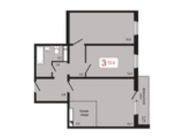 Продается 3-комнатная квартира ЖК КБС. Берег, дом 5 строение 1, 72.6  м², 9100000 рублей