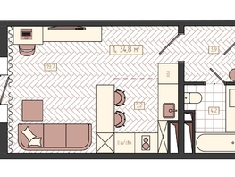 Продается 1-комнатная квартира ЖК КБС. Классика, дом 2, 34.8  м&sup2;, 5700000 рублей