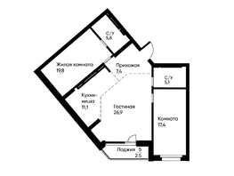 Продается 3-комнатная квартира ЖК Runway (Ранвэй), 95.2  м&sup2;, 15494656 рублей