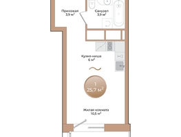 Продается Студия ЖК Небо над Енисеем, 25.7  м², 6450700 рублей