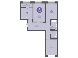 Продается 3-комнатная квартира ЖК Прогресс-квартал Перемены, дом 1, 78.6  м², 10611000 рублей