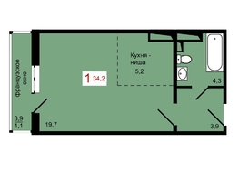 Продается 1-комнатная квартира ЖК КБС. Берег, дом 7 строение 1, 34.2  м², 5000000 рублей