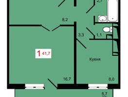 Продается 1-комнатная квартира ЖК КБС. Берег, дом 7 строение 2, 41.7  м², 6200000 рублей