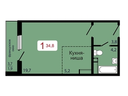 Продается 1-комнатная квартира ЖК КБС. Берег, дом 7 строение 6, 34.8  м&sup2;, 5115600 рублей