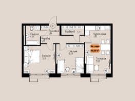 Продается 3-комнатная квартира ЖК Премьер парк, 60.39  м&sup2;, 10085130 рублей