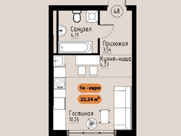 Продается 1-комнатная квартира ЖК Премьер парк, 22.24  м&sup2;, 4270080 рублей