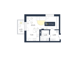 Продается 1-комнатная квартира ЖК Живём, Квартал 6.2, дом 2, 37.73  м&sup2;, 4391772 рублей