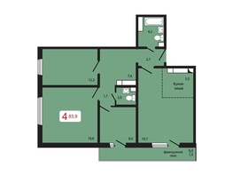 Продается 4-комнатная квартира ЖК КБС. Берег, дом 5 строение 2, 83.9  м&sup2;, 11200000 рублей