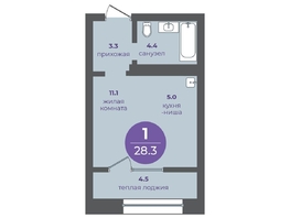 Продается 1-комнатная квартира ЖК Прогресс-квартал Перемены, дом 1, 28.3  м&sup2;, 5235500 рублей