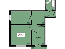Продается 2-комнатная квартира ЖК КБС. Берег, дом 5 строение 3, 58.4  м&sup2;, 7900000 рублей