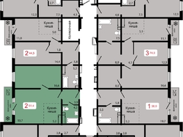 Продается 2-комнатная квартира ЖК КБС. Классика, дом 1, 51.4  м&sup2;, 7490000 рублей