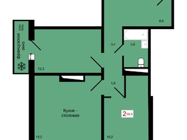 Продается 2-комнатная квартира ЖК КБС. Классика, дом 4, 59.4  м&sup2;, 8200000 рублей