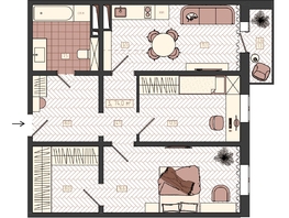 Продается 3-комнатная квартира ЖК КБС. Классика, дом 2, 74  м&sup2;, 9850000 рублей