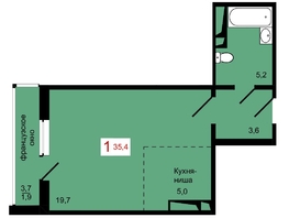 Продается 1-комнатная квартира ЖК КБС. Берег, дом 7 строение 2, 35.4  м&sup2;, 5550000 рублей