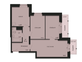 Продается 3-комнатная квартира ЖК Дуэт, дом 2, 67.24  м&sup2;, 7396400 рублей