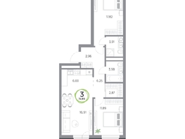 Продается 3-комнатная квартира ЖК Юдинский, дом 1.5, 74.69  м&sup2;, 10053274 рублей