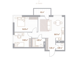 Продается 2-комнатная квартира ЖК Николаевские кварталы, 71.64  м&sup2;, 14184720 рублей