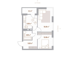 Продается 2-комнатная квартира ЖК Николаевские кварталы, 52.61  м&sup2;, 11574200 рублей