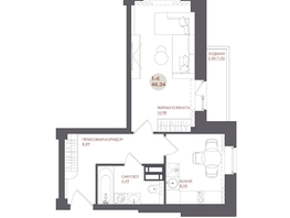Продается 1-комнатная квартира ЖК Звезда, 40.24  м&sup2;, 5512880 рублей