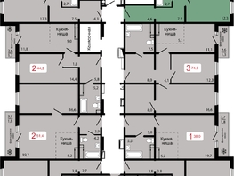 Продается 2-комнатная квартира ЖК КБС. Классика, дом 1, 60.7  м&sup2;, 8400000 рублей
