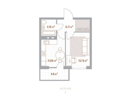 Продается 1-комнатная квартира  Николаевские кварталы, Воскресенский, 37.68  м&sup2;, 9043200 рублей