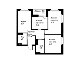 Продается 3-комнатная квартира ЖК Ранвэй, 82.3  м&sup2;, 14354079 рублей