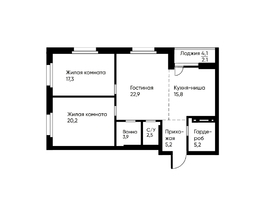 Продается 3-комнатная квартира ЖК Ранвэй, 94.2  м&sup2;, 16191686 рублей