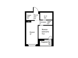 Продается 1-комнатная квартира ЖК Ранвэй, 45  м&sup2;, 8931040 рублей