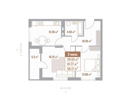 Продается 2-комнатная квартира  Николаевские кварталы, Воскресенский, 58.17  м&sup2;, 12050000 рублей