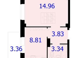 Продается 1-комнатная квартира Северное шоссе, 31.95  м&sup2;, 5000000 рублей