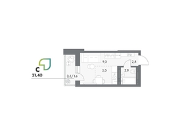 Продается Студия ЖК Аллея Парк, 4 этап, 21.4  м&sup2;, 3852000 рублей